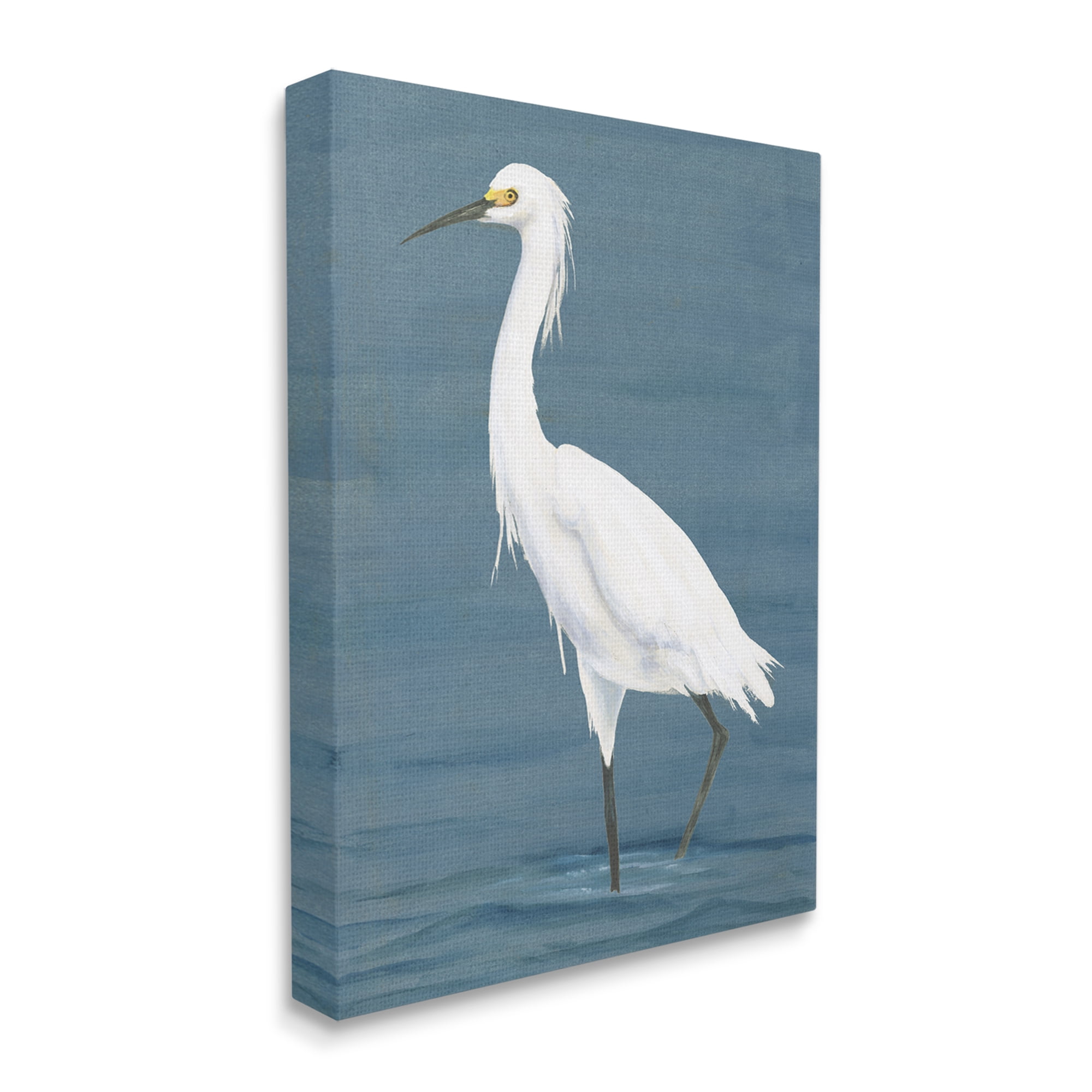 Stupell Industries Egret in Beach Shore Animals & Insects Painting Gallery Wrapped Canvas Art Print Wall Art, 36 x 48