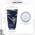thumbnail image 4 of Taza térmica duradera de acero inoxidable 304 con tapa y pajita con temática del equipo de fútbol Patriots Taza térmica de acero inoxidable de 20 oz Taza para automóvil Adecuada para bebidas frías y, 4 of 8