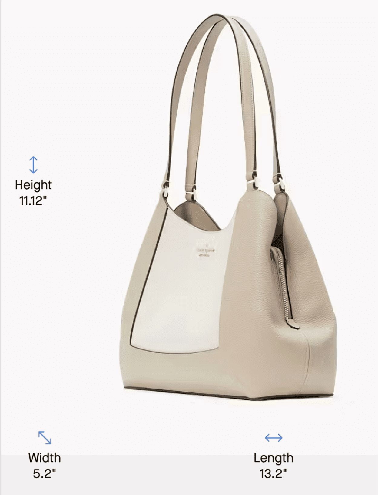 Kate Spade New York Lena Colorblock Large Triple Compartment Shoulder Bag KH439 – Pebbled Leather Tote with Zip & Snap Closure