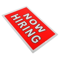 PTOOTP Red Metal Now Hiring Sign for Retail Store, Indoor and Outdoor Use, Job Vacancy Display Board