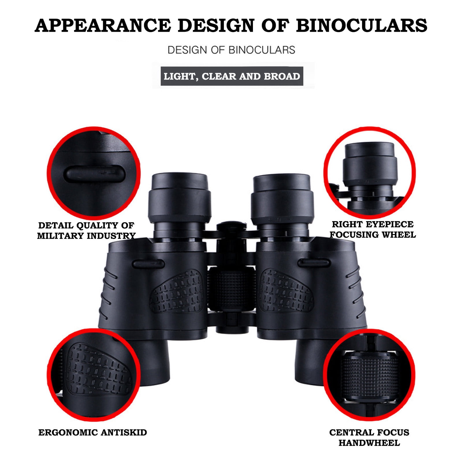 Binoculars for Adults, Telescope Day/Night 80Ã80 Binoculars Outdoor Travel +Bag Telescope for Hunting Bird Watching Travel Football Games