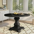 thumbnail image 4 of Furniture of America Kabini Wood Round Pedestal Dining Table in Antique Black, 4 of 13