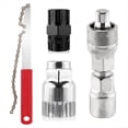 thumbnail image 1 of Kit de 4 Herramientas de Reparación de Bicicletas: Rueda Libre, Cassette, Anillo de Bloqueo, Extractor de Manivela, Pedalier, Llave de Cadena para Bicicletas de Montaña., 1 of 5