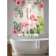 thumbnail image 4 of Summer Flamingos Sheer Curtains 63 Inch Length 2 Panels Set, Tropical Pink Botanical Flowers Cactus Voile Window Treatment Rod Pocket Curtains Sheers Drapes for Bedroom/Living Room/Kitchen 52x"63"x2, 4 of 7