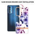 thumbnail image 5 of Allytech Motorola Moto Edge 20 Pro Case Clear, Flower Series Crystal Clear Back Cover Flexible TPU Silicone Shockproof Drop Proof Anti-yellow Protection Case Cover for Moto Edge 20 Pro, Purple Flower, 5 of 5
