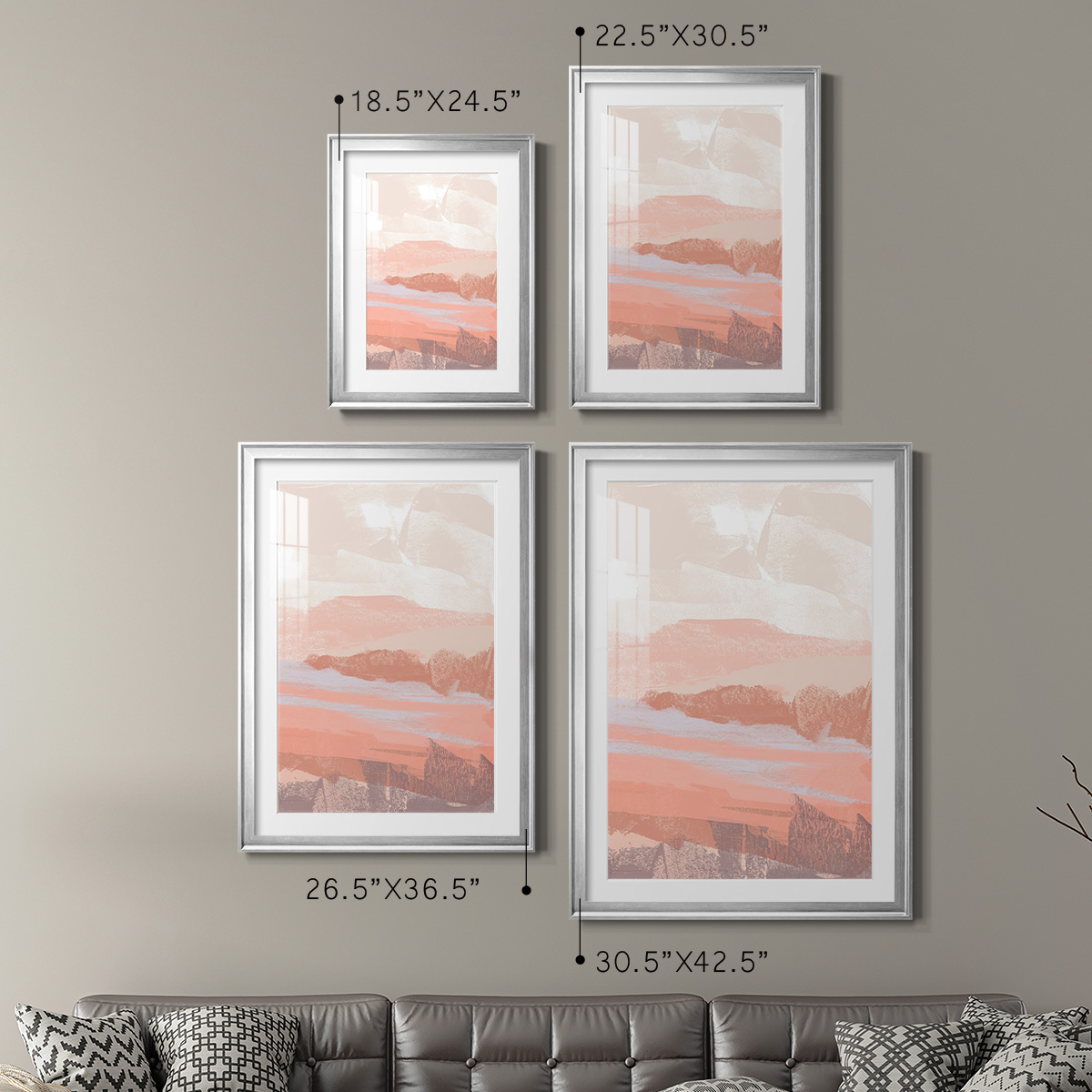 Wexford Home Dusty Desert I Premium Framed Print, 30.5" x 42.5" - Ready to Hang, Silver (Set of 2)