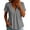 Gray, variant on Summer Linen Blouse for Women V-Neck Short Sleeve Button Down Casual Beach Vacation Party Loose Flowy Empire Waist Tops, White L