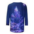 thumbnail image 5 of Holiday Gifts! Titcea Christmas Shirts for Women 3/4 Sleeve Crewneck Cute Christmas Print Pullover Sweaters 2024 Loose Comfort Casual Tops, 5 of 5