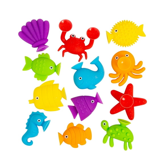 Mini Suction Cup Sea Animals - 12 Piece