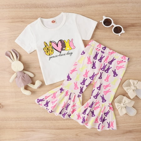 

kpoplk Baby Girls Summer Clothes Kid Baby Girls Summer Shorts Set Cotton Halter T-Shirt Ruffle Tops Shorts Clothes Set(White)
