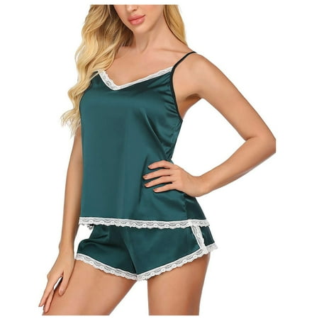 

Nursing Bras Sticky Bras for Women Women Sexy Lingerie Sleepwear Satin Silk Lace Up Nightwear Pajamas Set Strapless Bra for Big Busted Women Cotton Underwear for Women Green 3XL