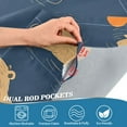 thumbnail image 4 of Yayeee Kitchen Valance Rod Pocket 54" x 18" Living Room Window Curtain, Blue Capybaras, 4 of 6