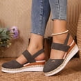 thumbnail image 2 of GERsome Women's Wedge Heels Sandals Espadrilles Platform Closed Toe Ankle Strap Comfort Walking Summer Beach Sandals, Coffee Size 9.5, 2 of 6