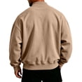 thumbnail image 3 of Men's Sweatshirt Full Zip Up Stand Collar No Hood Casual Jackets with Pockets Long Sleeve Loose Fit Flall Warm Coats, 3 of 5