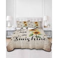 thumbnail image 3 of Sunflower Twin Size Down Alternative Comforter, Lightweight Comforter Quilt Bedding Set with Pillow Shams Vintage Summer Botanical Bee Spring Floral All Seasons Bed Comforter Duvet Insert 68"x86", 3 of 7