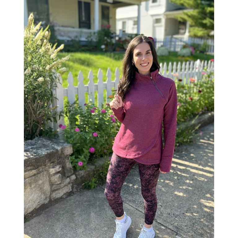 RBX Active Women s Zip Mock Neck Wrap Fleece Pullover Sweatshirt With Pockets Walmart