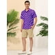 thumbnail image 4 of INSPIRE CHIC Camisa de lunares de verano para hombre, camisas hawaianas con patrón de manga corta y botones Púrpura M, 4 of 6