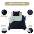 thumbnail image 6 of Lux Decor All-Season Comforter Sets Twin 2 PC, Reversible Bedding Set with Diamond Quilted Design Comforter and 1 Pillow Sham, Lightweight & Cozy Set de Cama Navy/Aqua Blue, 6 of 9