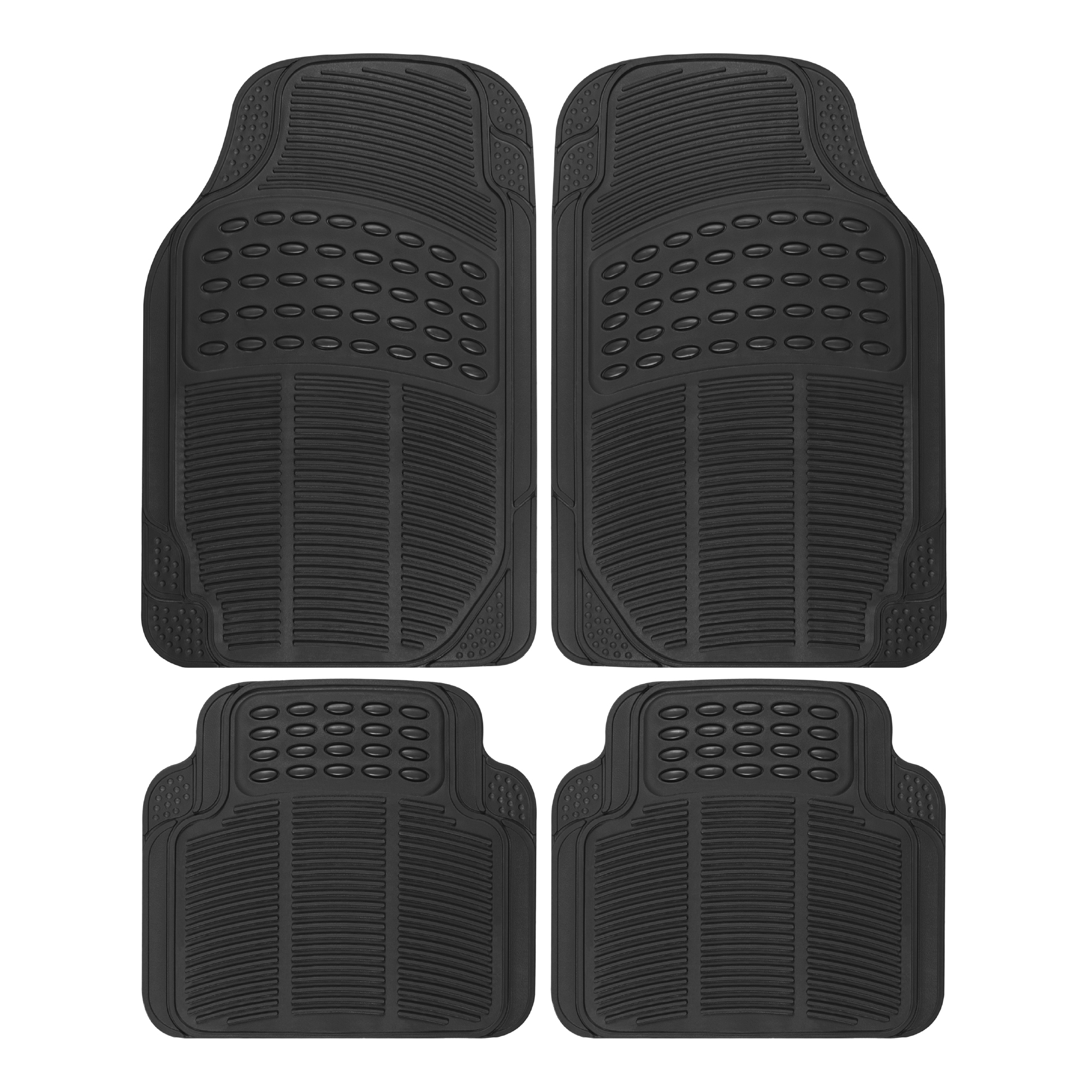 BDK Black All-Weather Rubber Floor Mats, Set of 4, Trimmable photo 1