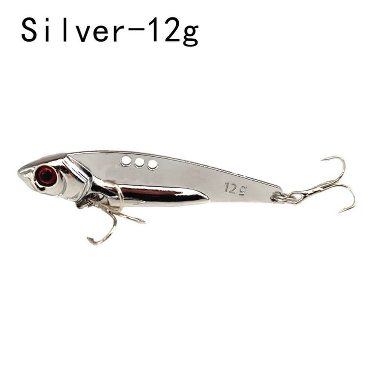 Gold Silver Trout Pike Metal Spinner Spoon Treble Hook Bass Tackle Fishing  Lures Artificial Bait SILVER 12G 