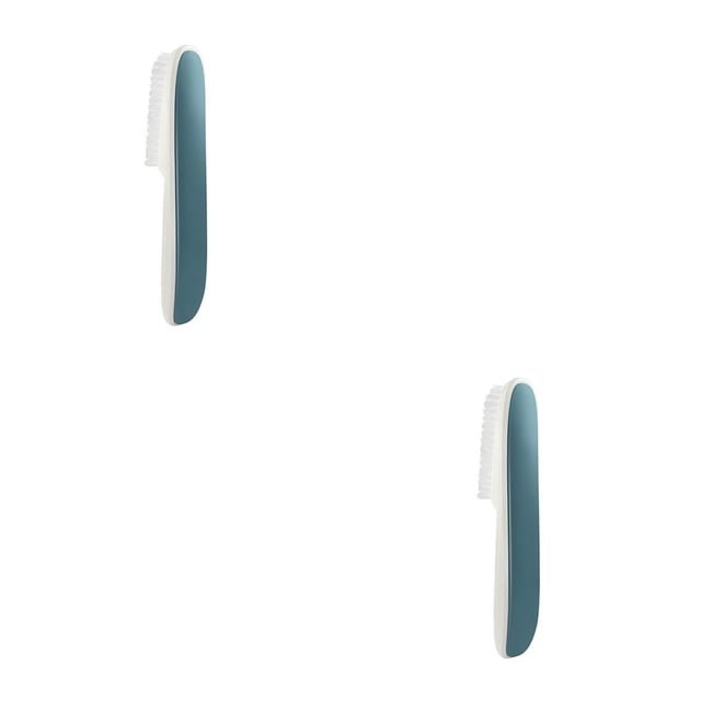 Yuarrent Cepillo de limpieza de zapatos de plástico, reutilizable, lavable, de mano, colorido, para el hogar, zapatillas, botas, cepillos de lavandería, Azul 2piezas Yuarrent CBP312341