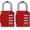 Red (3.15 Inch), variant on Combination Padlock Locker Lock, 4 Digit Combo Lock for Locker, Gym, School, Luggage, Gate, Suitcase, Bike, Cabinet, Shed, Storage - 2 Pack Blue
