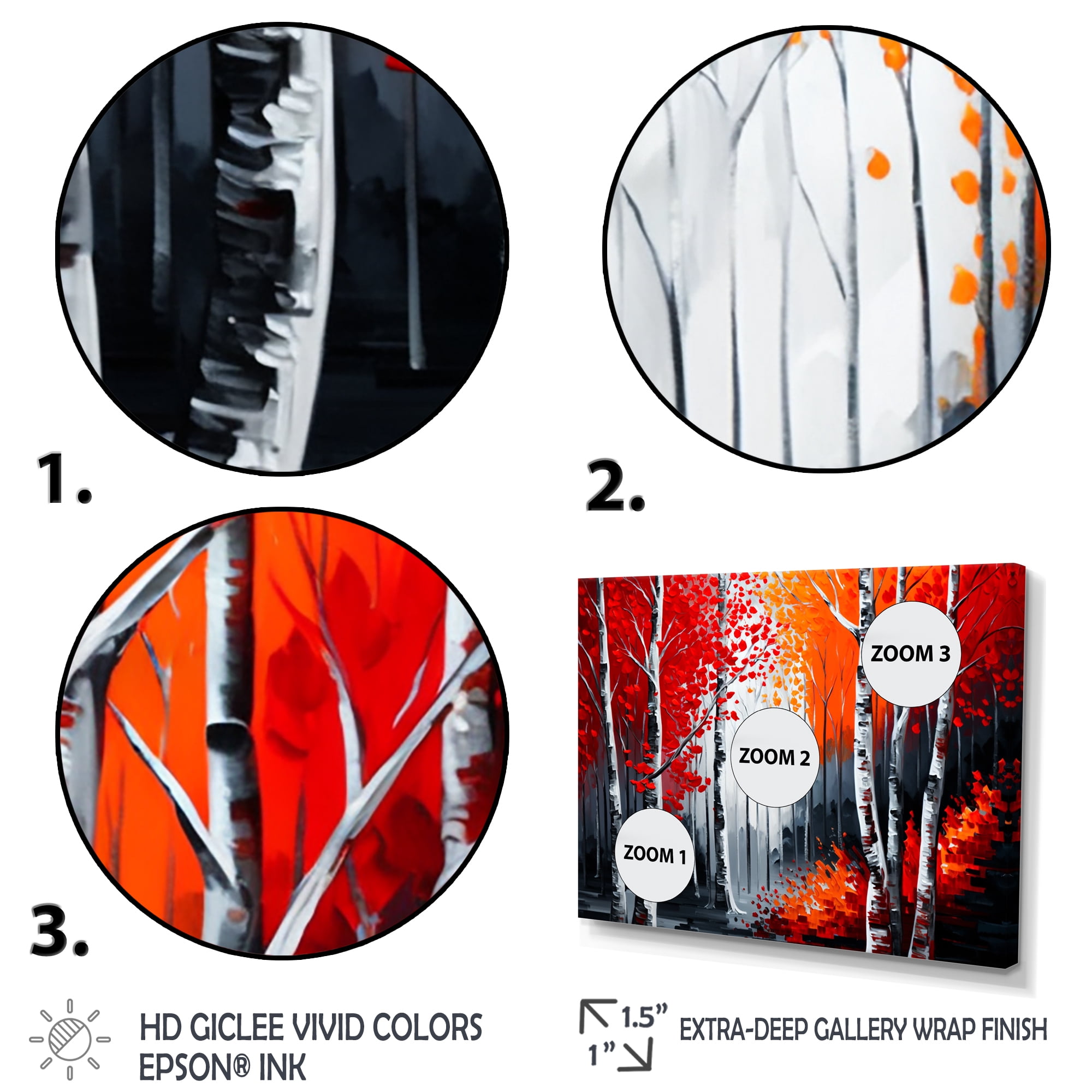 Designart Path Into The Red Forest I Canvas Wall Art