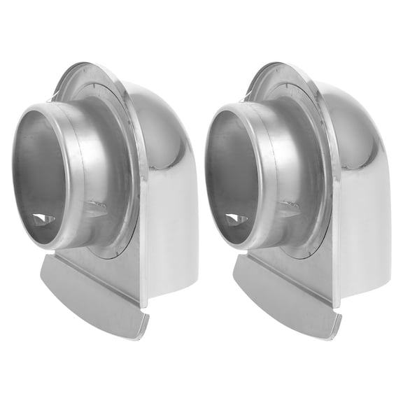 FRCOLOR 2pcs Chimney Flue Cowl Stainless Steel Vent Cap Rainproof Hood Exterior Wall Vent Covers Chimney Cap Rain Cover Windproof Cap Rain Hat Chimney Part