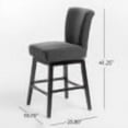 thumbnail image 4 of GDF Studio Cleo Contemporary Upholstered 27.5 Inch Swivel Counter Stool, Dark Charcoal Fabric and Dark Brown, 4 of 6