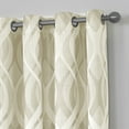 thumbnail image 4 of Eclipse Caprese Geometric Wave Blackout Thermalayer Grommet 52 x 84 Curtain Panel in Ivory, 4 of 6
