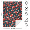 thumbnail image 5 of Football Icon Darkgreen Pattern Soft Sherpa Fleece Throw Blanket, Warm Cozy Plush Blanket for Sofa Bed Couch, All Season, 60"x80", 5 of 5