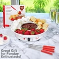 thumbnail image 2 of Chocolate Fondue Maker- Deluxe Juego de Ollas Eléctricas de Fuente de Postre Fondue con 4 Tenedores y Bandeja para Servir Fiestas, 2 of 5
