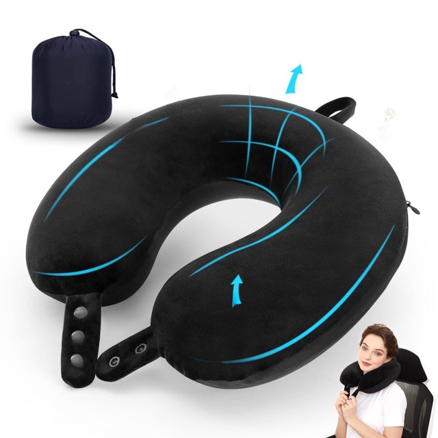 Travel-Friendly U-Shaped Neck Support Pillow: Premium Memory Foam, Adjustable Thickness (10-15cm), Soft Texture, Lightweight (<1kg) for Airplane Journeys – Promotes Healthy Posture & Comfortable
