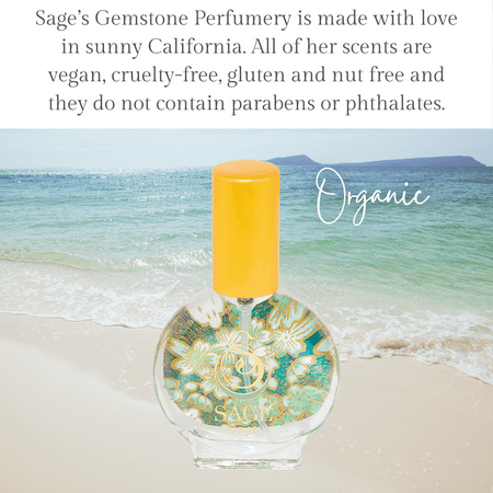 Sage Organic Mini Perfume Spray by Sage- 1/2 oz, Vegan & Cruelty-Free, Fresh Scent, Cucumber, White Sage, Sweet Pea