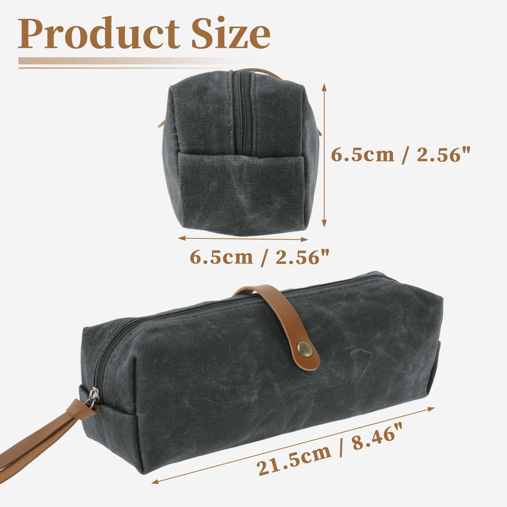 Unique Bargains Waxed Style Aesthetic Pen Bag Organizer Gray