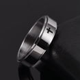 thumbnail image 3 of 6mm Stainless Steel Cross Spinner Band Ring Stress Relief Christian Jesus Christ Lord Prayer Rotating Fidget for Men Women Anxiety Religious Engagement Wedding Jewelry, 3 of 5