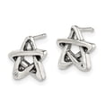 thumbnail image 2 of Primal Silver Sterling Silver Cubic Zirconia Antiqued Star Earrings, 2 of 5