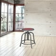 thumbnail image 7 of Vince Swivel Stool with Steel Seat, Grey Frame, Grey Seat with Burgundy Center, 7 of 7