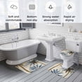 thumbnail image 5 of Palm Trees Bath Mat 3 Piece Bathroom Rug Set, Blue Brown Vintage Watercolor Tropical Non Slip Bath Rug Contour Mat and Toilet Lid Cover, Absorbent Shower Mats Soft Bath Rugs and Mats Sets, 5 of 8