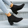 thumbnail image 7 of POROPL Ankle Boots for Women Low Heel Chunky Suede Retro Denim Shoes,Boots for Women Size 5.5, 7 of 7