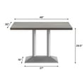thumbnail image 5 of Flash Furniture 30" x 48" Solid Wood Indoor Tabletop in Dark Brown with 27" x 15" Silver Double Column Dining Height Table Base, 5 of 10