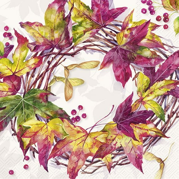 Linen Chest Forest Wreath Dinner Paper Napkins, Pack of 20