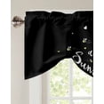 thumbnail image 3 of Tie Up Valance Curtain for Kitchen, Farm Yellow Sunflowers Bee on Black Rod Pocket Short Curtains Adjustable Tie-Up Shade Valances, Floral Leaves Window Treatment for Bathroom Living Room Bedroom, 3 of 7