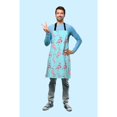 thumbnail image 3 of Beabes Delantal de chef con diseño de flamenco rosa, 27 x 31 pulgadas, diseño de pájaros rosas tropicales, animales en azul, delantales sin pelusas para barbacoa, parrilla, jardinería, cocina, con cor, 3 of 5