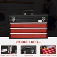 thumbnail image 3 of Black 20" Steel Tool Chest with 3 Drawers & Lock - Portable Tool Box for Garage, Workshop & Home Improvement Storage, 3 of 7