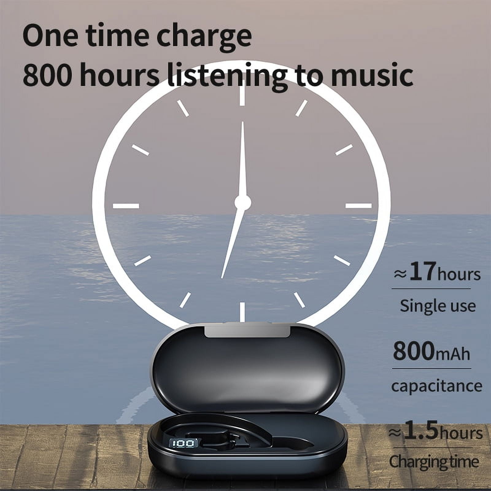 Bluetooth Headset,Wireless Bluetooth Earpiece V5.1 Hands-Free Earphones CVC 8.0 Noise Canceling with Dual-Mic for Driving/Business/Office, Compatible with iPhone and Android