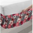 thumbnail image 2 of Floral Bed Skirt, Vintage Theme Various Retro Flowers and Branches in Pastel Colors on Grey Background, Elastic Bedskirt Dust Ruffle Wrap Around for Bedding Decor, 4 Sizes, Multicolor, by Ambesonne, 2 of 2