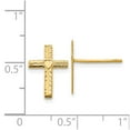 thumbnail image 3 of Real 14kt Yellow Gold Polished & Satin Heart Cross Earrings; for Adults and Teens; for Women and Men, 3 of 3