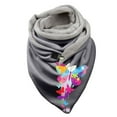 thumbnail image 1 of Women Tie Dye Butterfly Print Cotton Winter Warm Button Up Scarf, 1 of 3