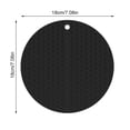 thumbnail image 6 of Insulation Placemat Silicone Table Mat Cushion Non-slip Heat-resistant Pot Dish Pad, Black, Round, 6 of 10